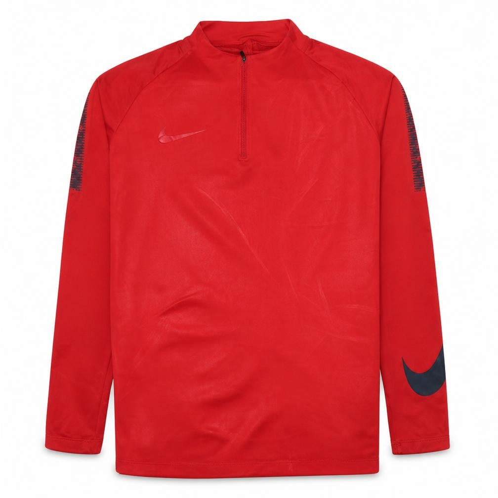 Front view of Nike Men's Red Dri-Fit 1/4 Zip Athletic Sweatshirt, size L