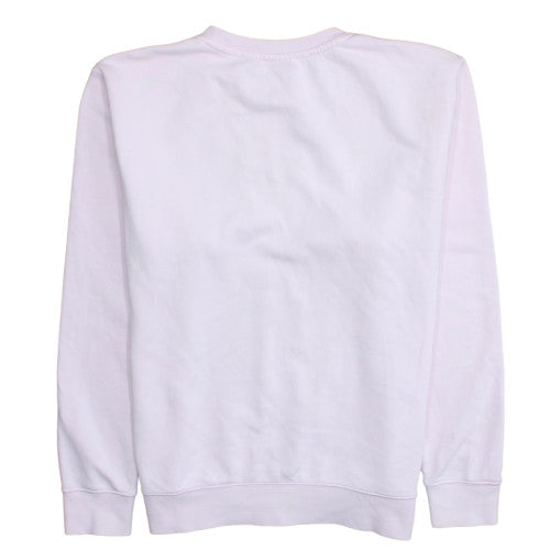 Nike Womens Pink Crew Neck Sweatshirt L Logo Cotton Blend Pullover