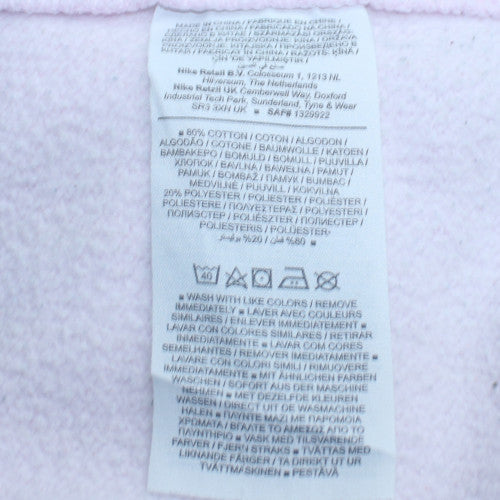 Nike Womens Pink Crew Neck Sweatshirt L Logo Cotton Blend Pullover