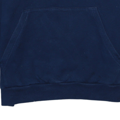 Adidas Boys Blue Pullover Hoodie Sweatshirt Size 13-14 Years Cotton Blend