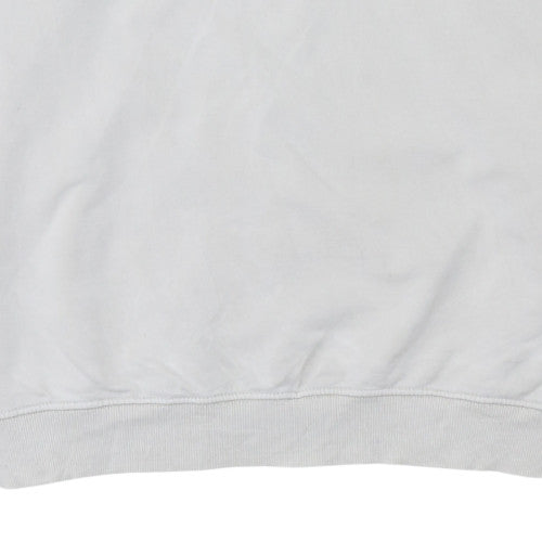 FILA Men's White Pullover Sweatshirt Large Crew Neck Logo Sportswear