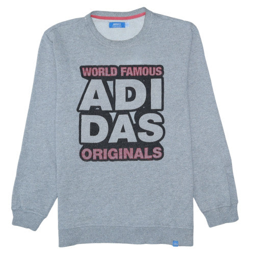 Adidas Originals Mens Grey Graphic Print Crew Neck Sweatshirt L