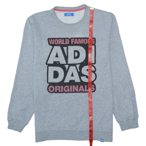 Adidas Originals Mens Grey Graphic Print Crew Neck Sweatshirt L