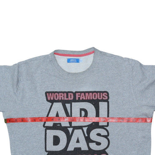Adidas Originals Mens Grey Graphic Print Crew Neck Sweatshirt L