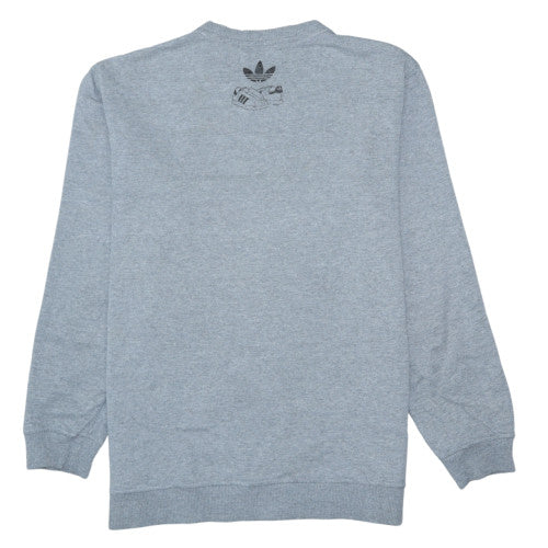 Adidas Originals Mens Grey Graphic Print Crew Neck Sweatshirt L