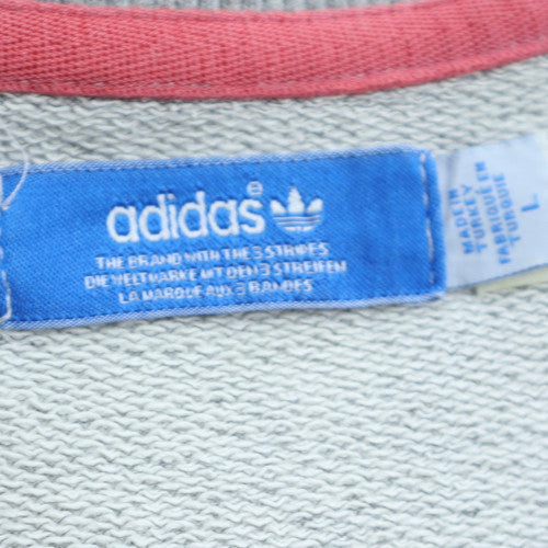 Adidas Originals Mens Grey Graphic Print Crew Neck Sweatshirt L