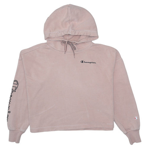 Champion Women’s Pink Small Pullover Hoodie with Logo Print