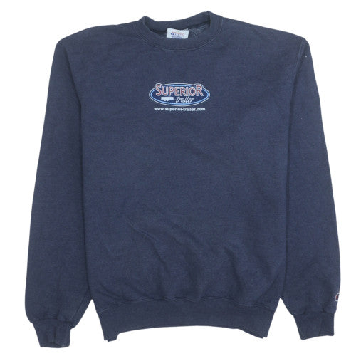 Champion Men's Navy Blue Crew Neck Sweatshirt M Graphic Print Pullover