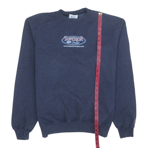 Champion Men's Navy Blue Crew Neck Sweatshirt M Graphic Print Pullover
