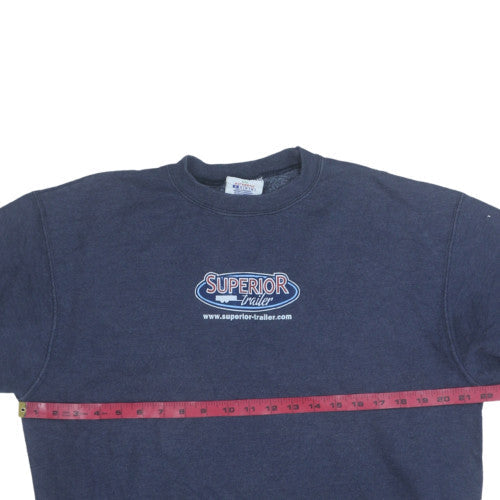 Champion Men's Navy Blue Crew Neck Sweatshirt M Graphic Print Pullover