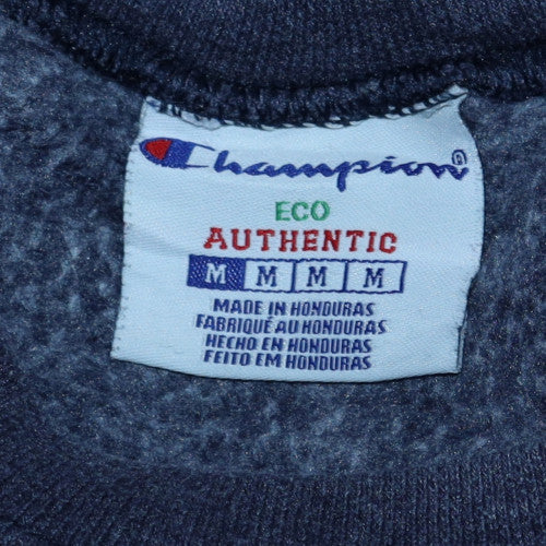 Champion Men's Navy Blue Crew Neck Sweatshirt M Graphic Print Pullover