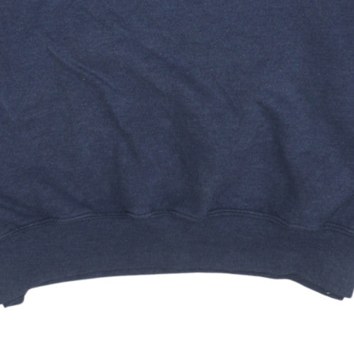 Champion Men's Navy Blue Crew Neck Sweatshirt M Graphic Print Pullover