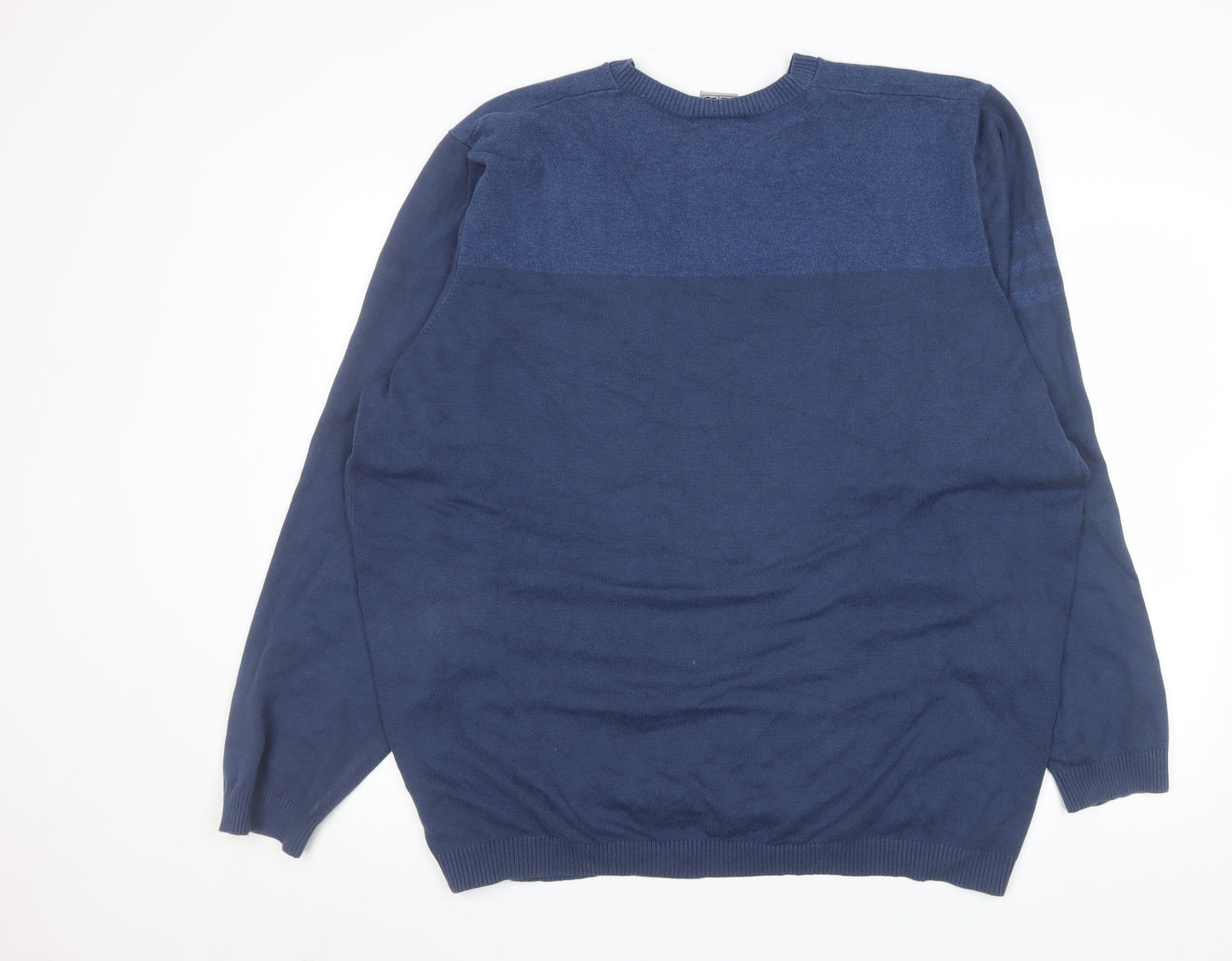 Adidas Men’s Blue 2XL V-Neck Cotton Pullover Jumper