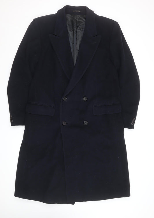 Marks and Spencer Men's Navy Wool Cashmere Overcoat 40in Classic Fit