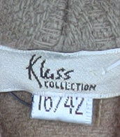Klass Collection Women's Beige Wool Blend Overcoat Size 16