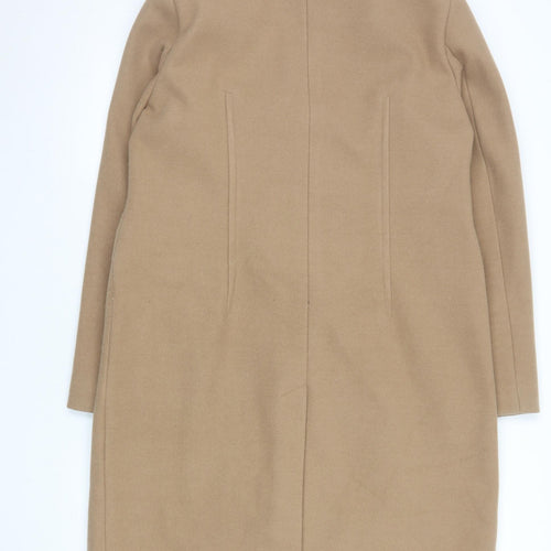 Marks and Spencer Women's Beige Wool Blend Long Overcoat Size 12