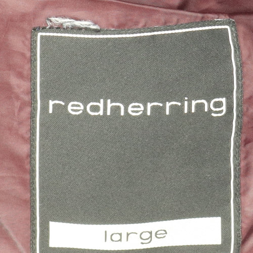 Red Herring Women's Black Wool Blend Duffle Coat L Hooded Toggle