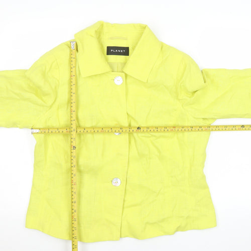Planet Women's Yellow Linen Suit Jacket Blazer UK 16