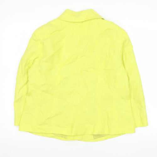 Planet Women's Yellow Linen Suit Jacket Blazer UK 16