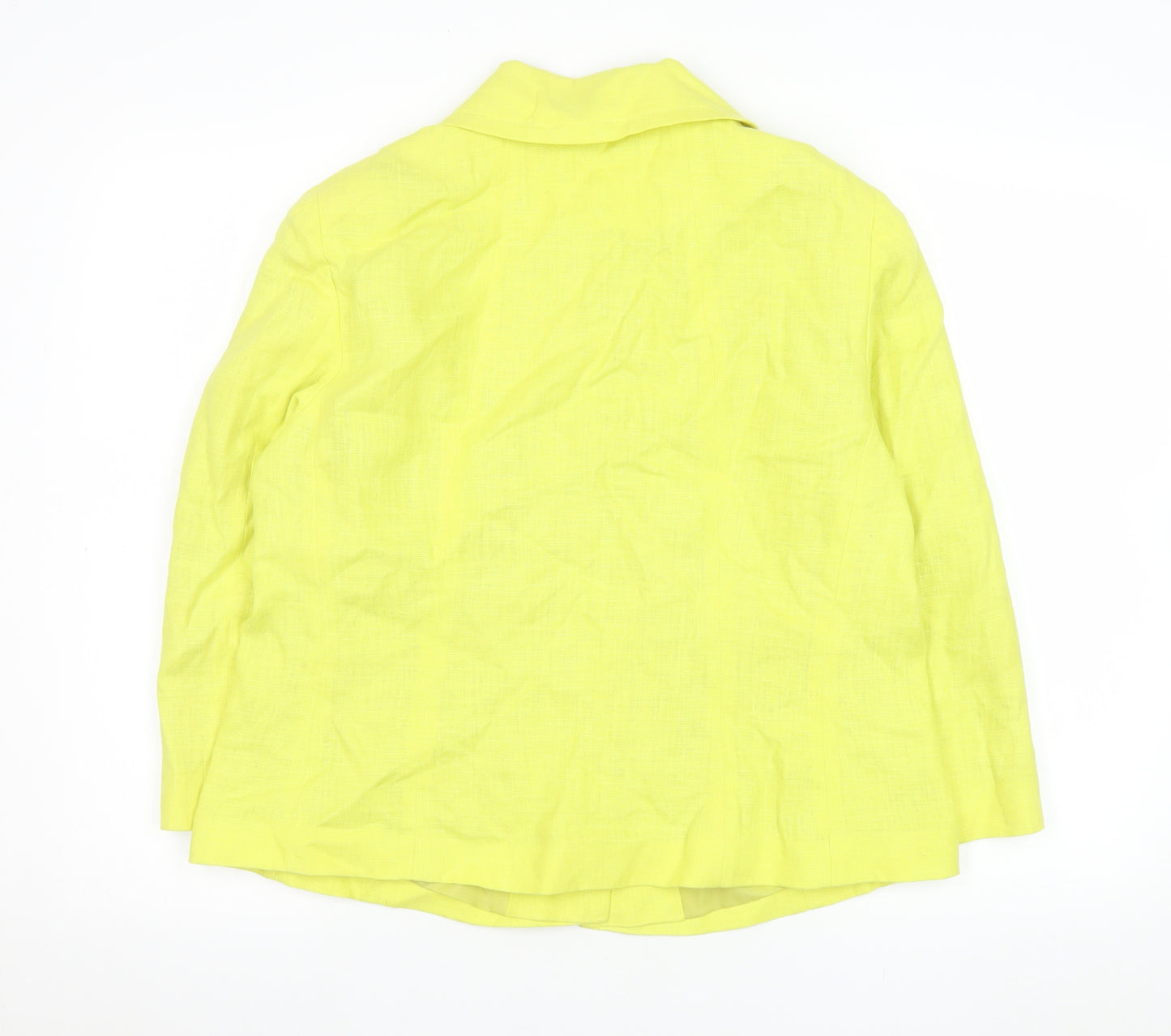 Planet Women's Yellow Linen Suit Jacket Blazer UK 16