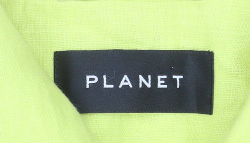 Planet Women's Yellow Linen Suit Jacket Blazer UK 16