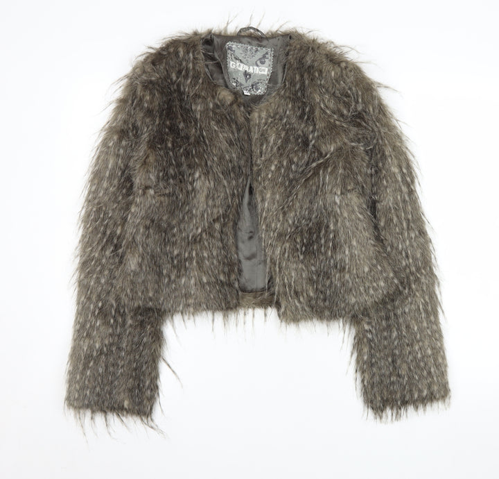 New Look Generation 915 Teens Brown Faux Fur Cropped Jacket Age 14-15