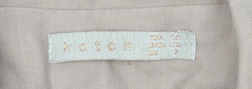 Koton Women's Beige Ramie Single-Breasted Blazer Size 8