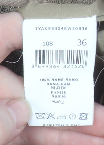 Koton Women's Beige Ramie Single-Breasted Blazer Size 8