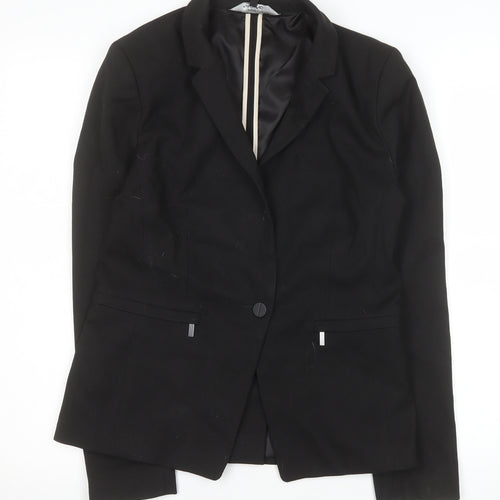 Next Women's Black Tailored One-Button Blazer Size 10