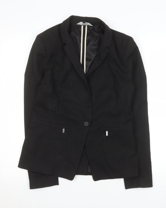 Next Women's Black Tailored One-Button Blazer Size 10