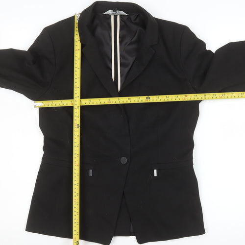 Next Women's Black Tailored One-Button Blazer Size 10