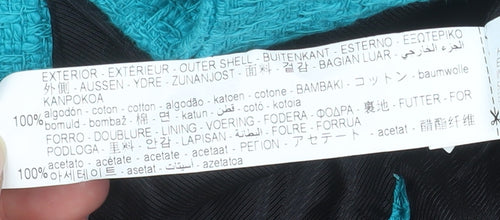 Zara Women Blue Double-Breasted Cotton Blazer Jacket Size L