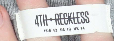 4th + Reckless Women's Grey Cropped Mock Neck Long Sleeve Top Size 14