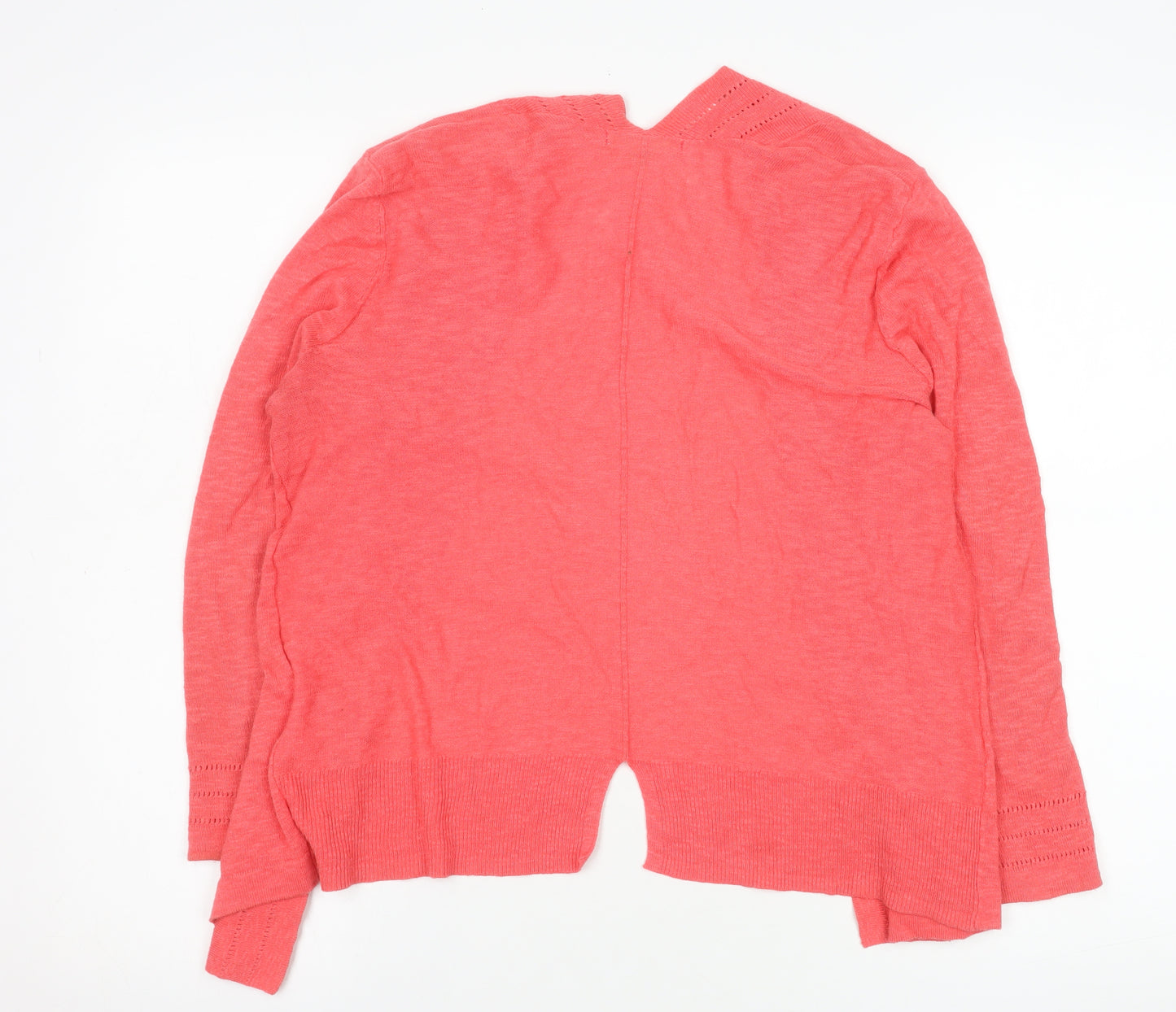 White Stuff Women’s Pink Cotton Linen Long Sleeve Open Cardigan Size 10