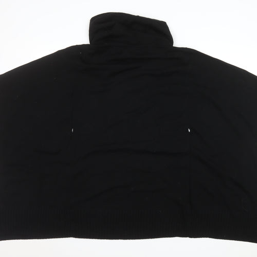 Karen Millen Womens Black Wool Blend Roll Neck Poncho Jumper Size 12