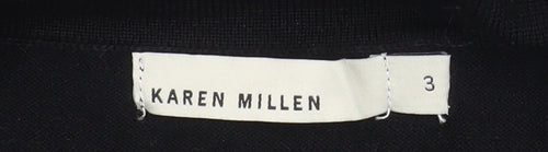 Karen Millen Womens Black Wool Blend Roll Neck Poncho Jumper Size 12