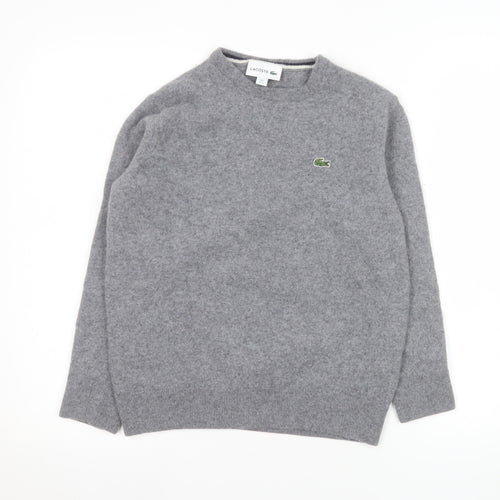 Lacoste Women's Grey Wool Crew Neck Jumper Size L