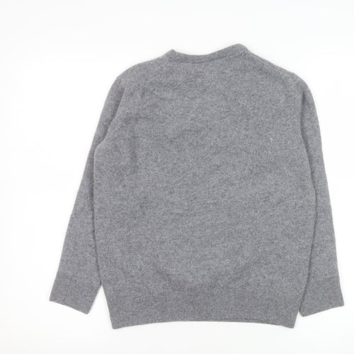 Lacoste Women's Grey Wool Crew Neck Jumper Size L
