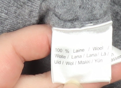 Lacoste Women's Grey Wool Crew Neck Jumper Size L