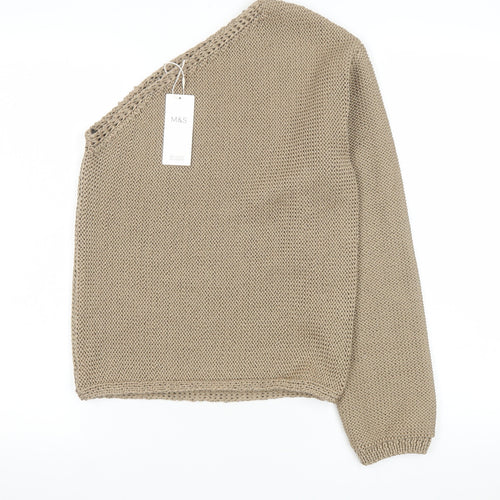 Marks and Spencer Women’s Beige One Shoulder Knit Top XS