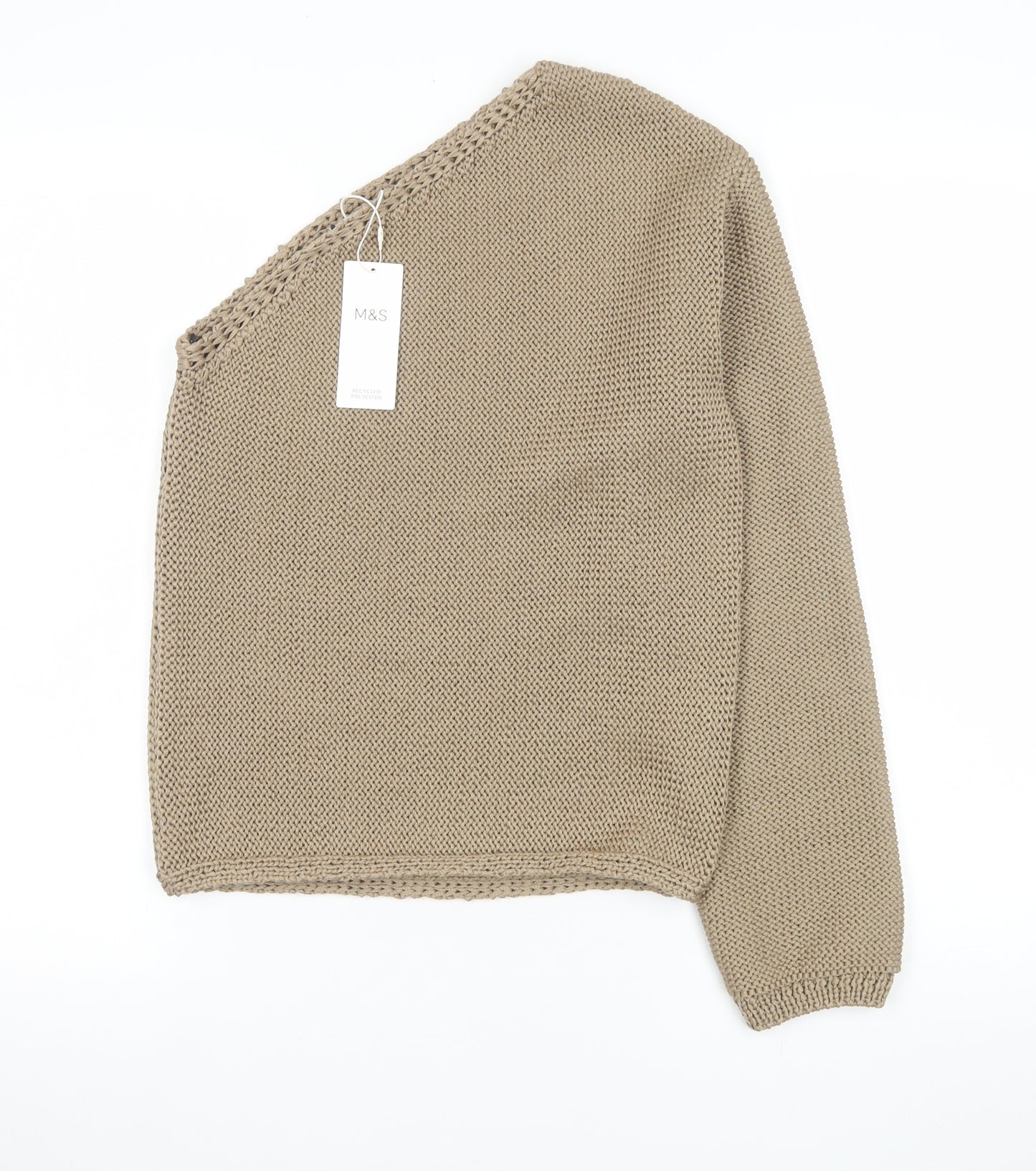 Marks and Spencer Women’s Beige One Shoulder Knit Top XS