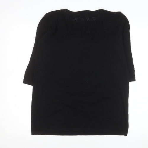 Madeleine Women's Black 3/4 Sleeve Wool Knit Blouse Size M