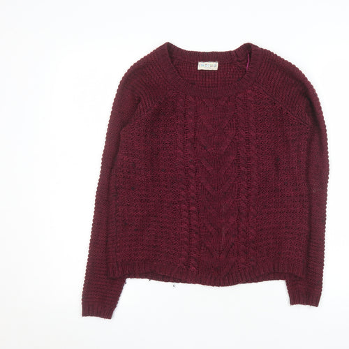Marks and Spencer Women’s Red Cable Knit Crew Neck Jumper Size 10