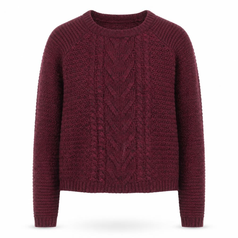 Marks and Spencer Women’s Red Cable Knit Crew Neck Jumper Size 10