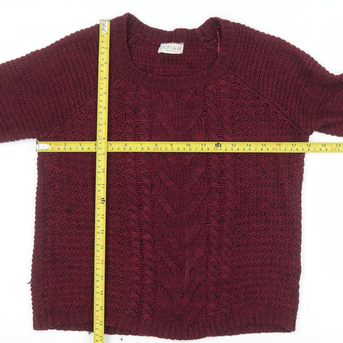 Marks and Spencer Women’s Red Cable Knit Crew Neck Jumper Size 10