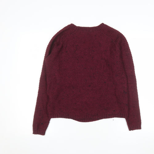 Marks and Spencer Women’s Red Cable Knit Crew Neck Jumper Size 10