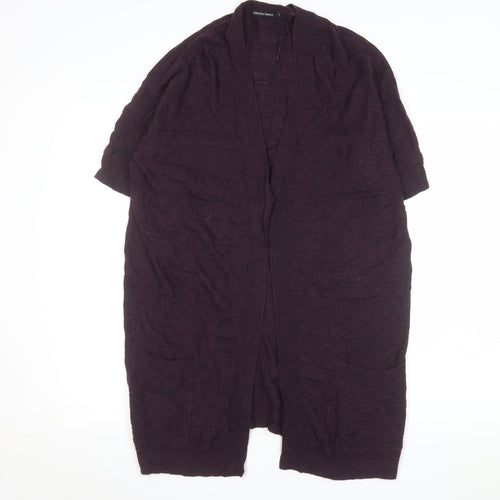 Monoprix Femme Women's Purple Knit Open Cardigan Size 14