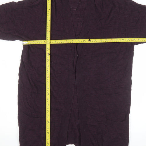 Monoprix Femme Women's Purple Knit Open Cardigan Size 14