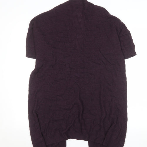 Monoprix Femme Women's Purple Knit Open Cardigan Size 14