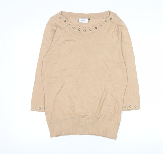 Wallis Women’s Beige Petite 14 3/4 Sleeve Knit Blouse